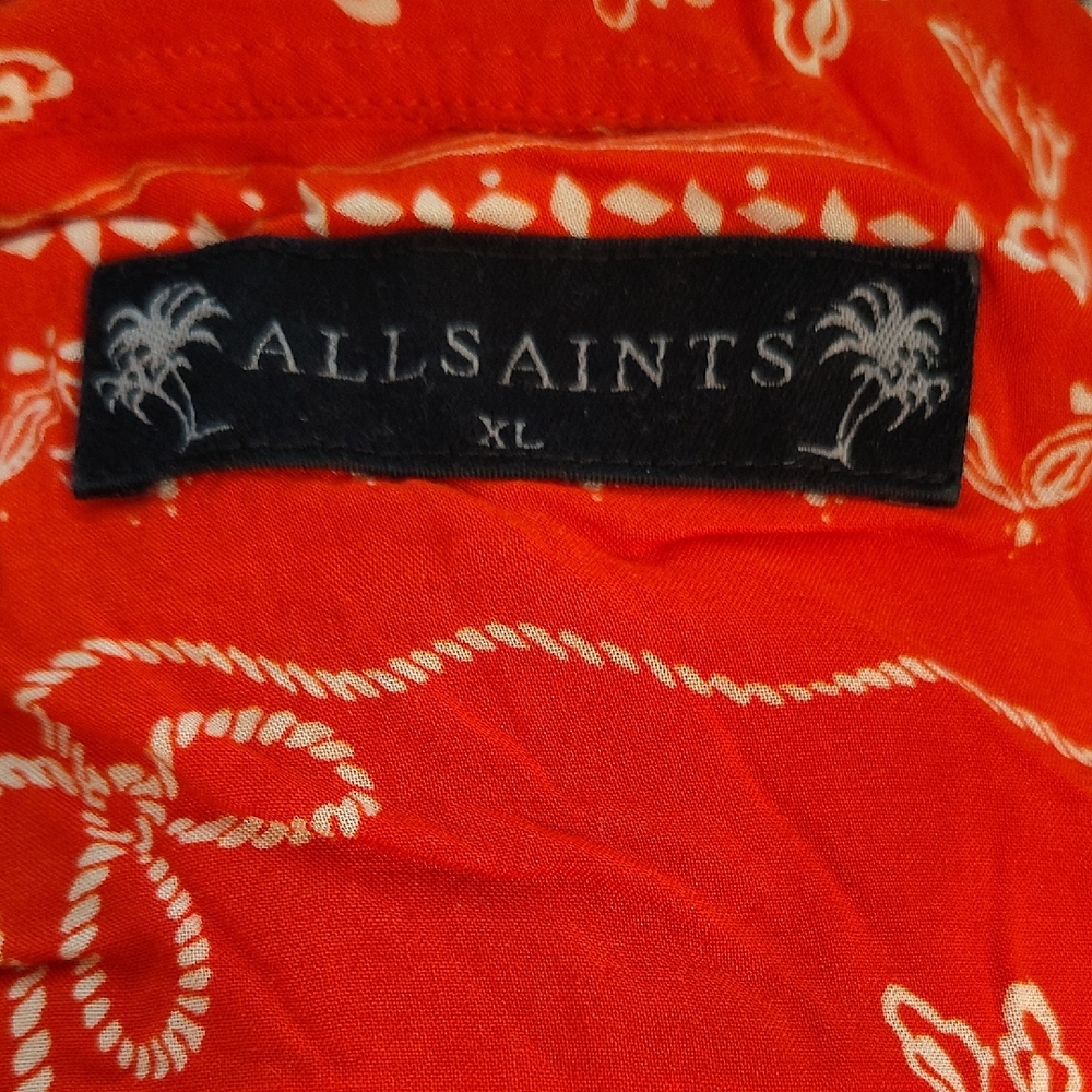 All Saints Red Dress Shirt